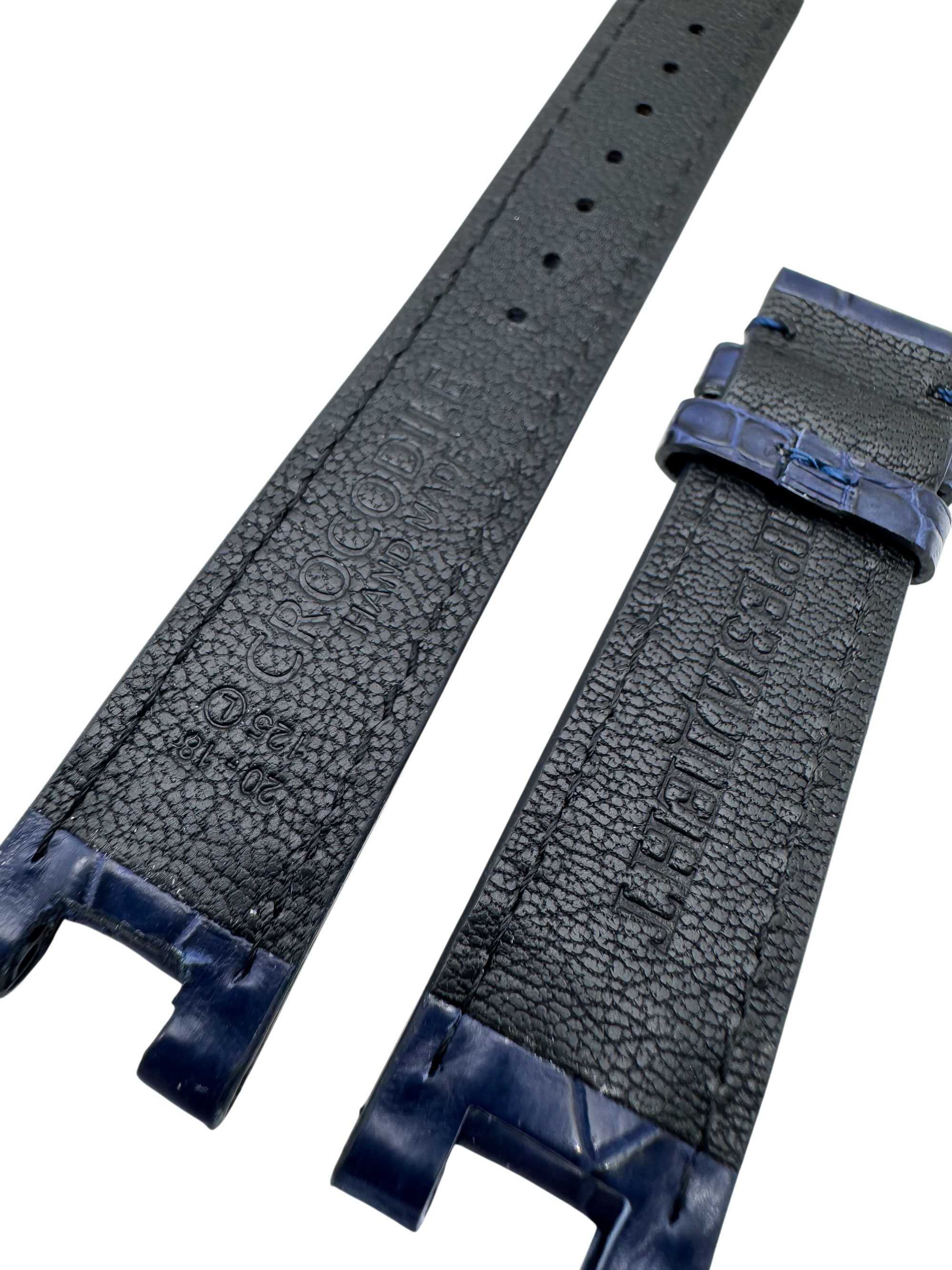 Ремень ручной работы из аллигатора синий 177200